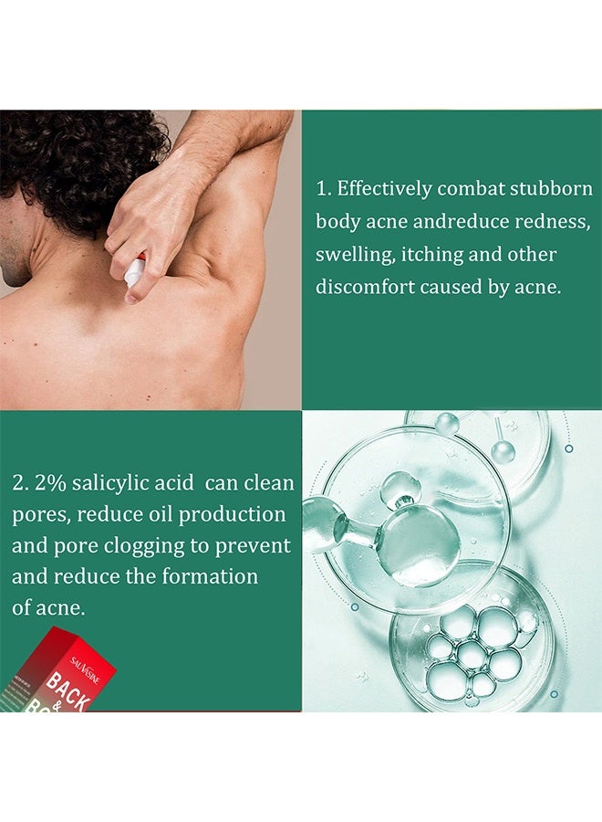 SAUVASINE Back & Body Acne Spray, Gentle Oil Control for Acne, Redness Relief, Smooth Skin, Cleans Pores, Moisturizes, Quick Dry Formula for All Skin Types (100ml) - Image 3