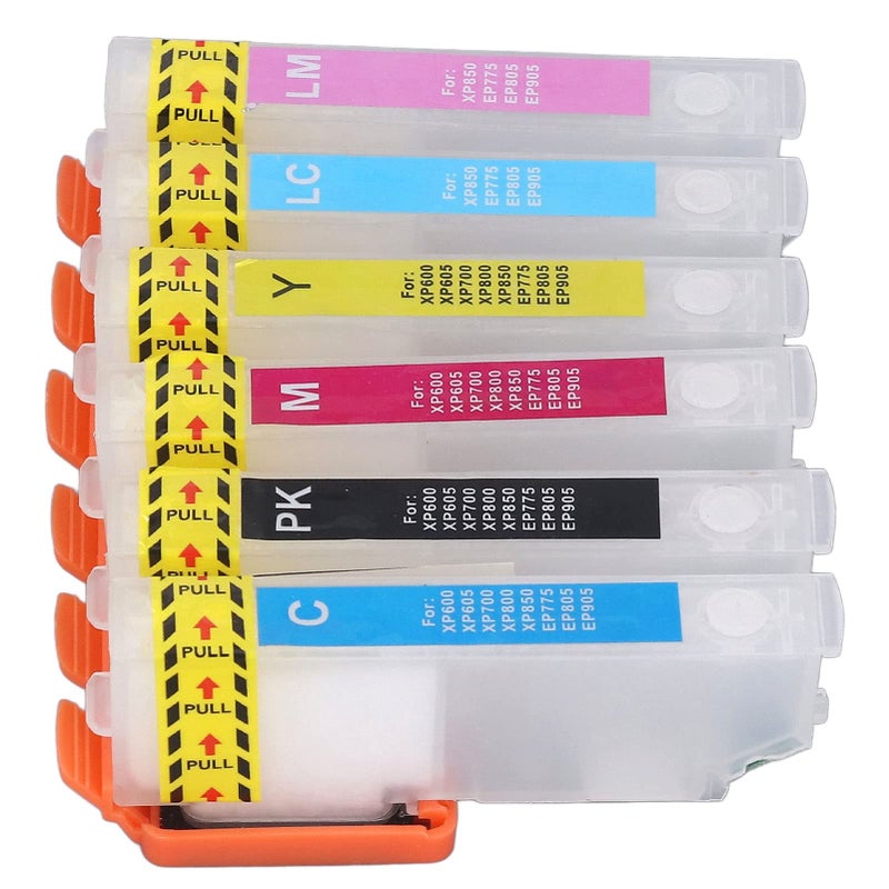 6 Pcs Reusable Ink Cartridge Refill Kit Black Cyan Magenta Yellow Light Cyan Light Magenta ICC80 - Image 4