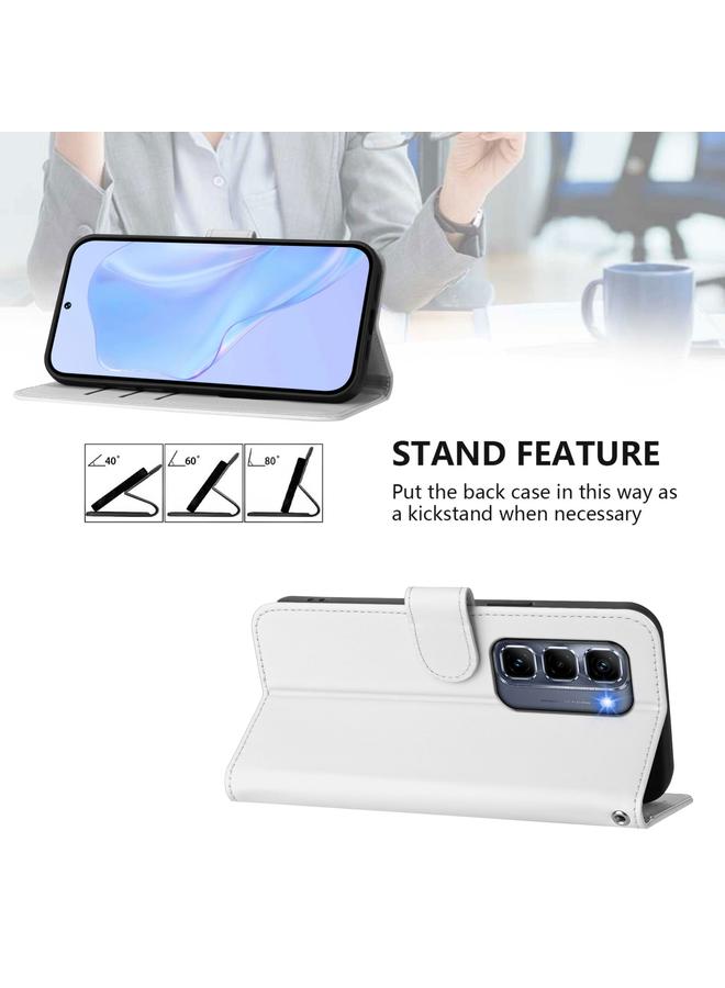 The Bros Phone Case For Infinix Hot 50 Pro+ 4G Skin Feel Solid Color Leather Phone Phone Case with Lanyard - Image 3