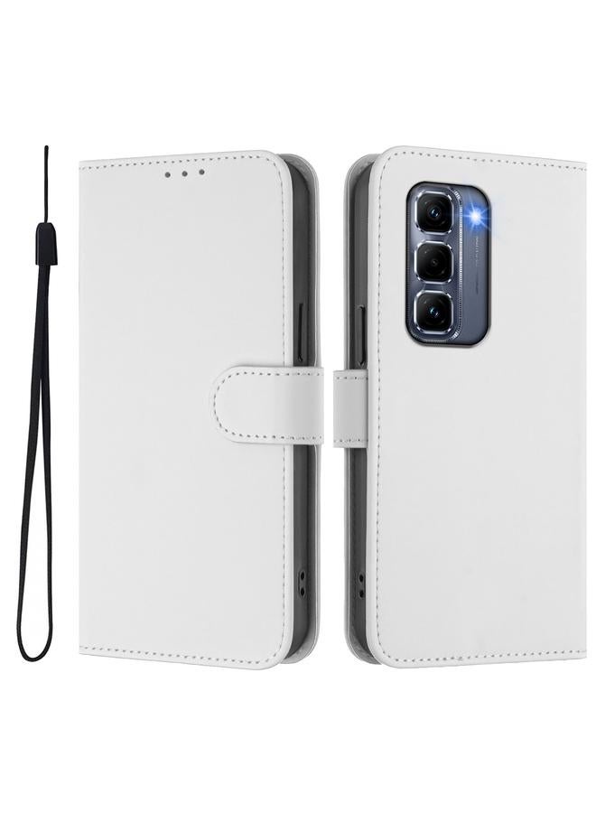 The Bros Phone Case For Infinix Hot 50 Pro+ 4G Skin Feel Solid Color Leather Phone Phone Case with Lanyard - Image 2