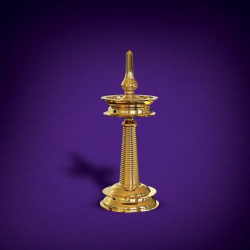 Puyangam Brass Kerala Kuthuvelakku | Pamba Vilakku | Brass Diya Kerala Style (2, 10 inch) - Image 3