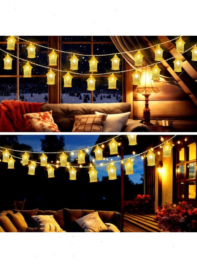 Ramadan Lights, Gold Moroccan Lantern Decorative Lights, 20 LED Fairy Lights 10Ft Battery Powered, Waterproof Golden Raindrop Lights for Ramadan Bedroom Garden Wedding Party Decor - Image 4