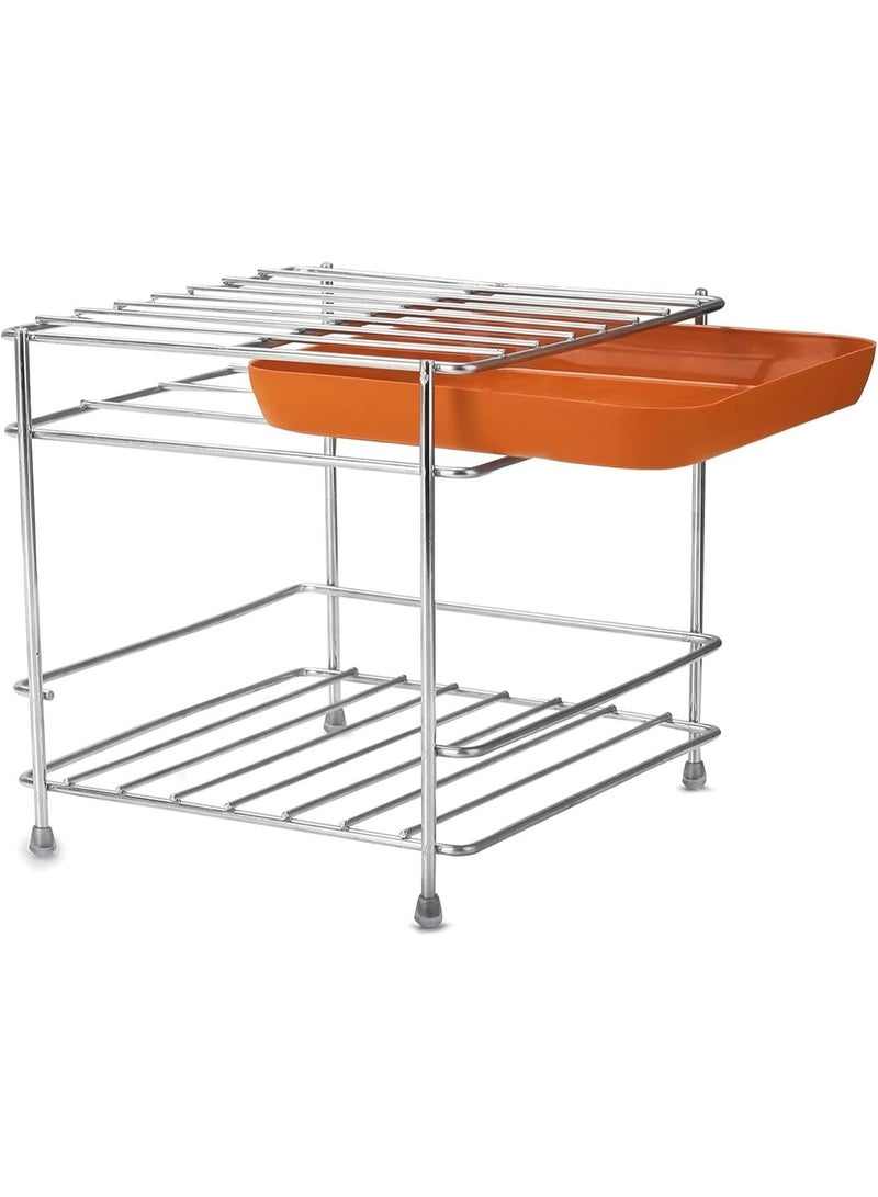 Dunekart Stainless Steel Round Water Pot Stand - Matka Holder for Kitchen with Removable Tray| Mulitpurpose Water Dispenser Stand, Countertop Plant Pot and Earthen Vessel Rack - Image 2