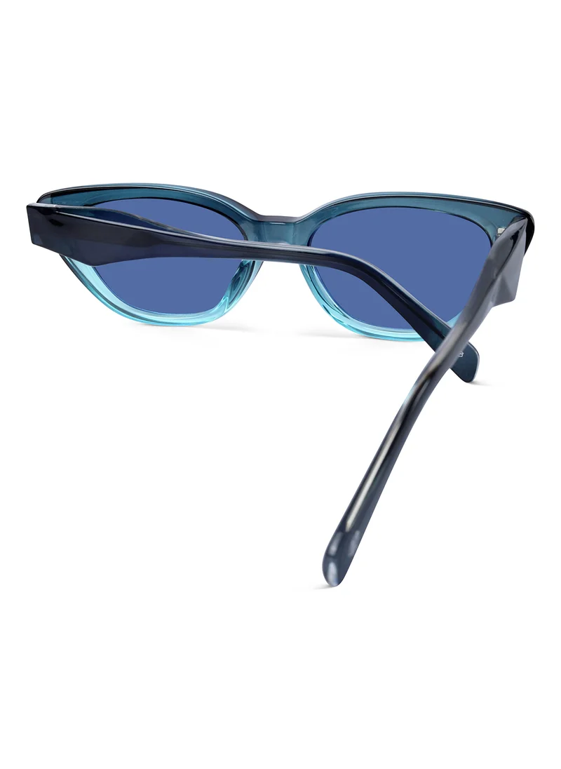 Woggles Red Pappy Thryse Blue Cateye Sunglasses