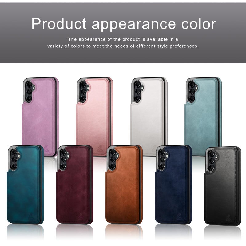 DJDUCK Designed for Samsung Galaxy A16 5G Case Wallet with Card Holder, [Magnetic Clasp Cover] [RFID Blocking Leather Protection] Shockproof Women Men Cases for Samsung A16 Light Brown - Image 5