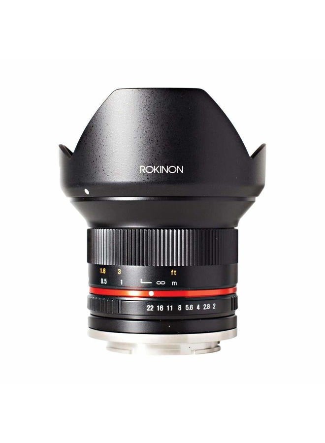 Rokinon 12mm f/2.0 NCS CS Lens Manual Focus Lens Canon M Mirrorless Camera Mount  - Image 1