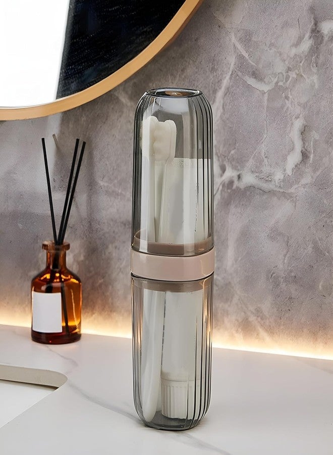 Zurity Wall-Mounted Toothbrush Holder with Toothpaste Dispenser, Dustproof Cover Bathroom Organizer, Automatic Toothpaste Squeezer, Toothbrush Stand Rack for Family Bathroom Sink (Transparent Case) - Image 2
