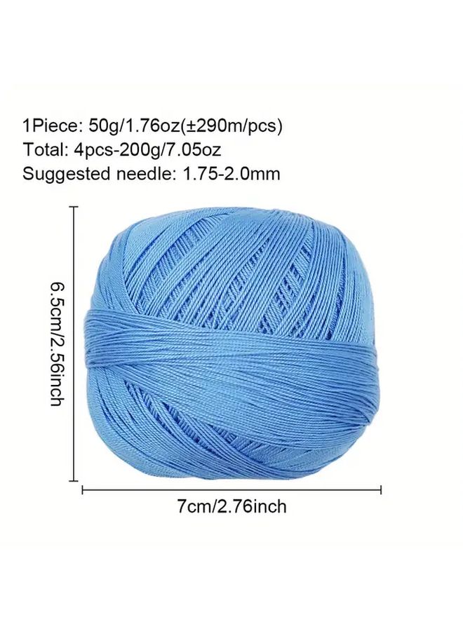 Color 01 Silk Lace Yarn 4Pcs 50g Each For DIY Crocheting Knitting Sweaters Hats - Image 3