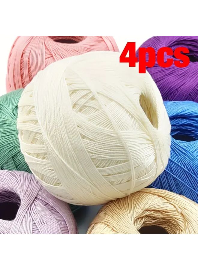 Color 01 Silk Lace Yarn 4Pcs 50g Each For DIY Crocheting Knitting Sweaters Hats - Image 1