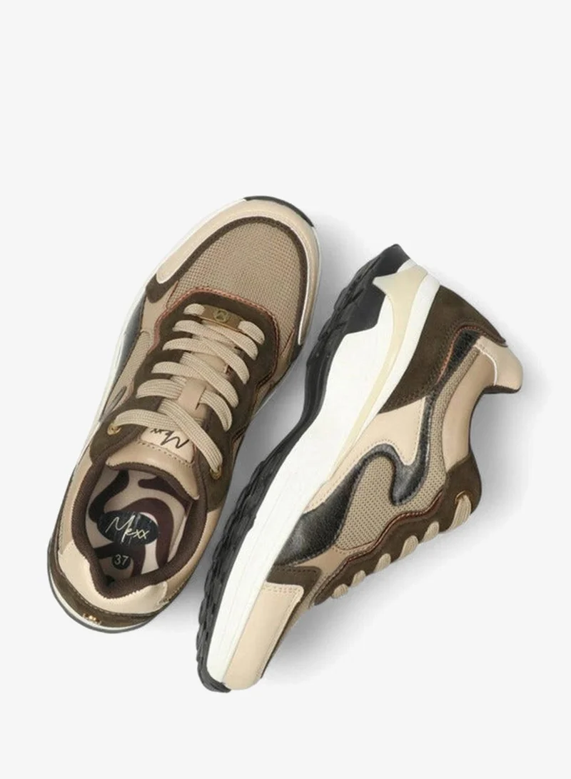 Mexx BROWN Colourblock Lace-Up Sneakers for Women | Best Price UAE