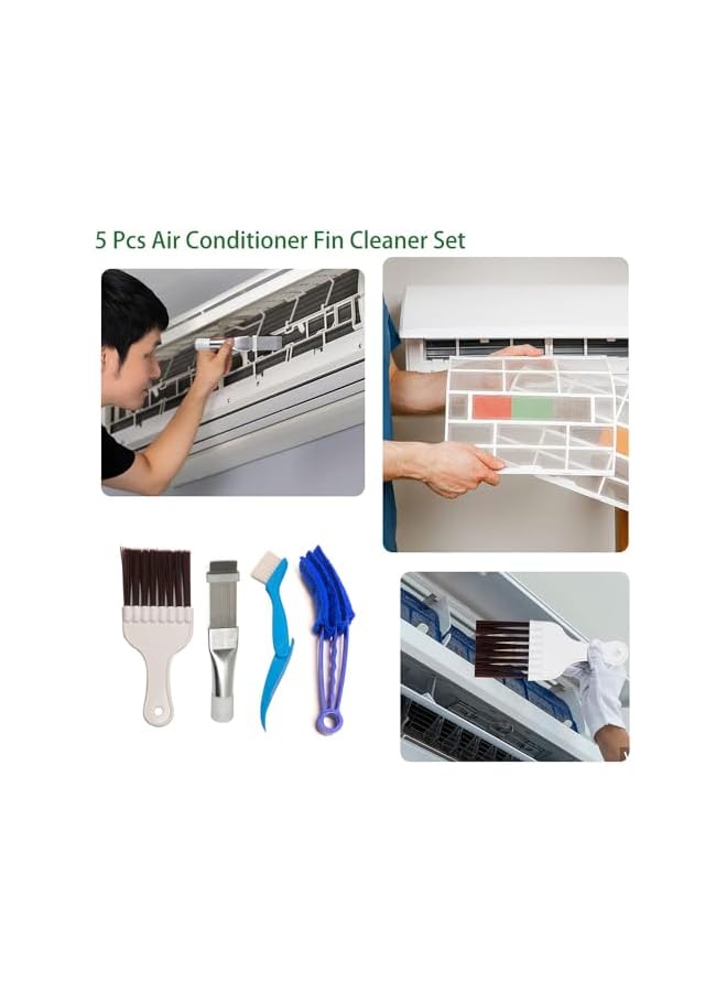 promass Air Conditioner Fin Cleaner Set Comb Universal Radiator Condenser Cleaning Brush Fin Comb Repair Tools Kits Air Conditioning Fin Comb,4 Pcs - Image 4