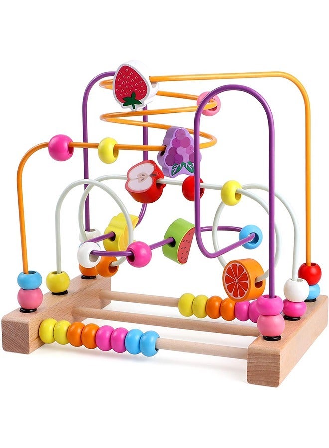 Bead Maze Wooden Baby Toddler Toys, Roller Coaster Abacus Toys, Preschool Educational Toys, With Smooth Surface, For Arithmetic Enlightenment and Color Recognition, Birthday Gifts for Kids Boys Girls - Image 1