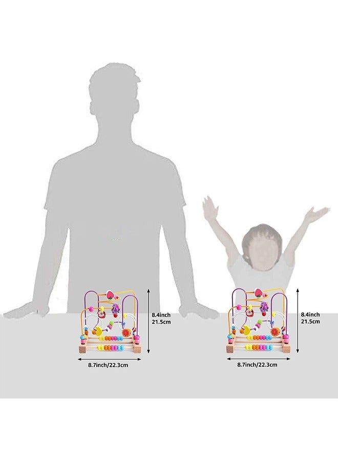 Bead Maze Wooden Baby Toddler Toys, Roller Coaster Abacus Toys, Preschool Educational Toys, With Smooth Surface, For Arithmetic Enlightenment and Color Recognition, Birthday Gifts for Kids Boys Girls - Image 5