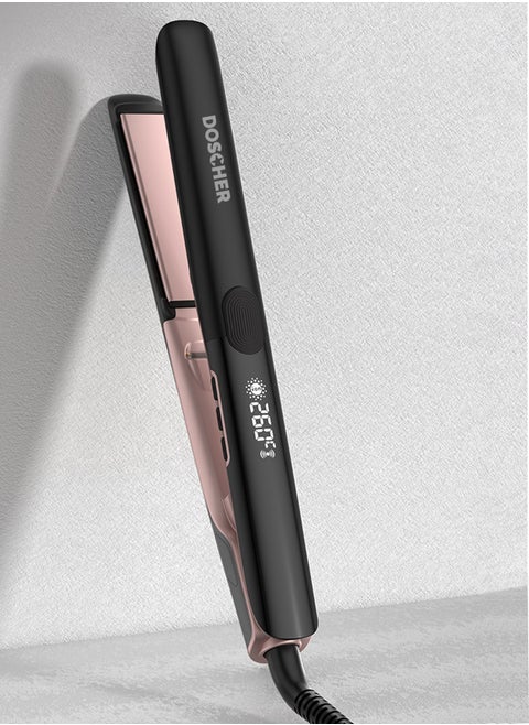 Ceramic Hair Straightener, 260°C High Temp Straighteners & Curler with Ionic Technology, 6 Temperature Settings, 30s PTC Fast Heat Up, Floating Plates with Vibration Feedback