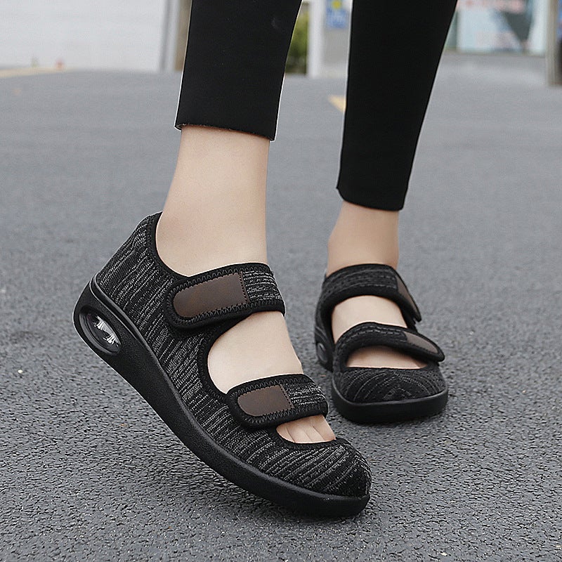 Summer And Autum Soft-Soled Mesh Breathable Velcro Women'S Comfortable Casual Fashion Walking Sandals - Image 2