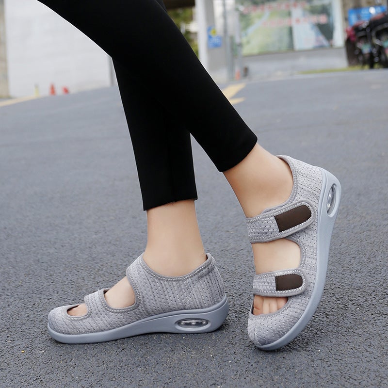 Summer And Autum Soft-Soled Mesh Breathable Velcro Women'S Comfortable Casual Fashion Walking Sandals - Image 3