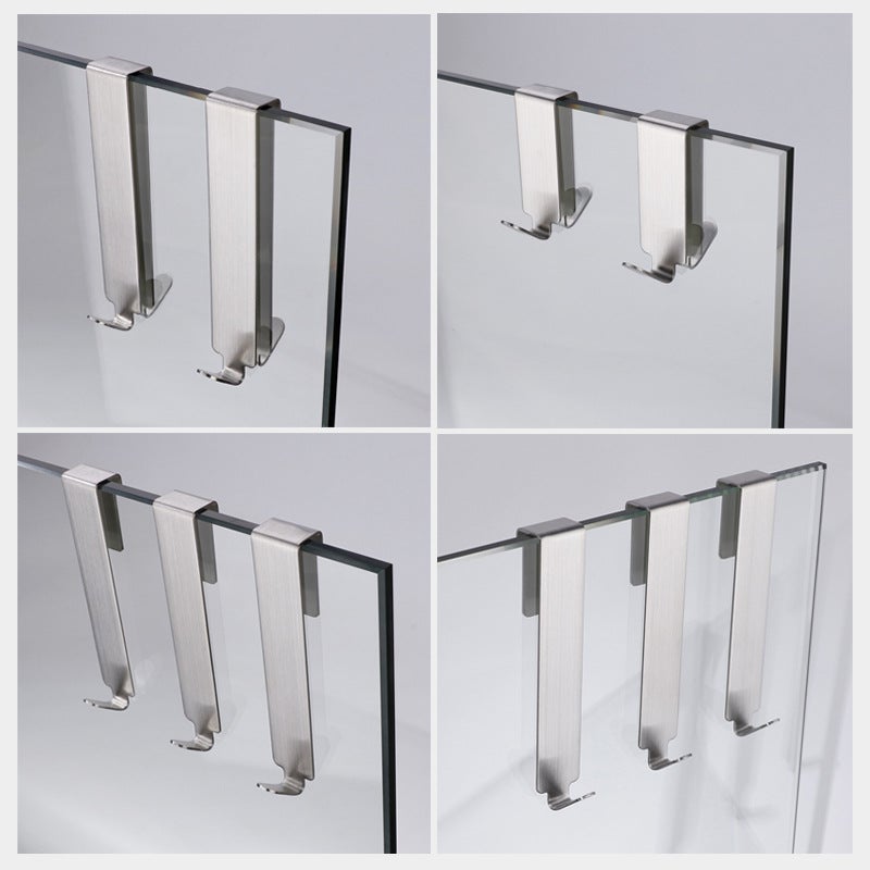 Simple Bathroom Bathroom 304 Stainless Steel Punch-Free Hook Bath Room Glass Screen Towel Hook - Image 4