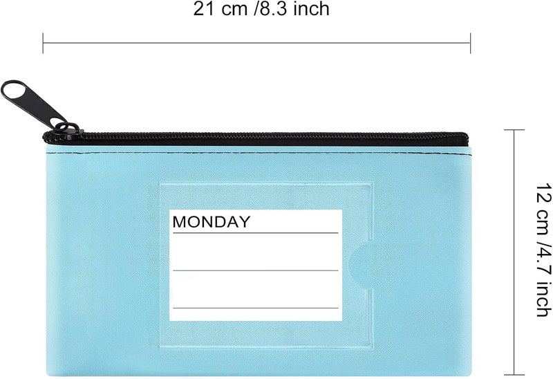 Sinzip 8 Pack Bank Deposit Money Wallet, Heavy Duty Leatherette Security Zipper Wallet with Clear Window, Pencil Pouch, Coin Bag, Cash Bag, Tool Pouch, Assorted Colors (8 Pack-Small Size 01) - Image 5