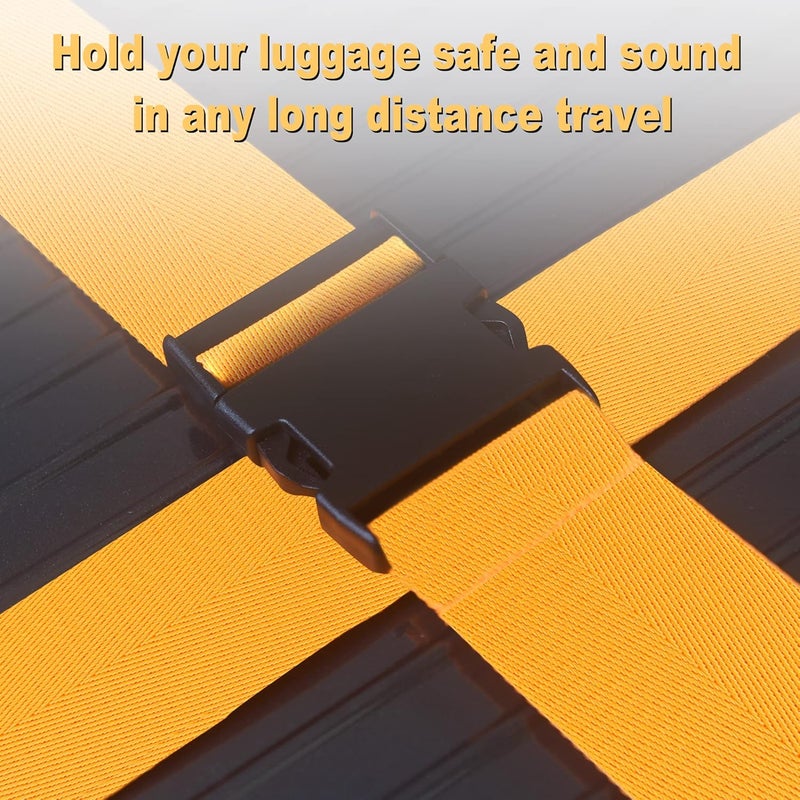 Chelmon Luggage Straps for Suitcases TSA Approved Travel Belt 4 Pack by (Yellow) - Image 4