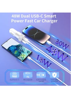 General Car Charger, 2 Pack 48W Dual Port USB C Charger All Metal iPhone Fast Car Adapter with 2x3ft Lightning Cable, PD/QC 4.0 Type C Rapid Car Charging for iPhone/iPad/Airpods and more  - Image 2