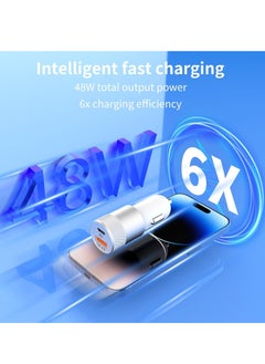 General Car Charger, 2 Pack 48W Dual Port USB C Charger All Metal iPhone Fast Car Adapter with 2x3ft Lightning Cable, PD/QC 4.0 Type C Rapid Car Charging for iPhone/iPad/Airpods and more  - Image 4