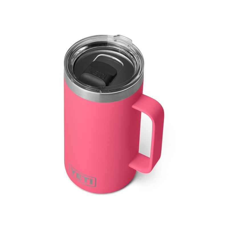 YETI Rambler 24 oz Mug, Vacuum Insulated, Stainless Steel with MagSlider Lid, Tropical Pink - Image 1