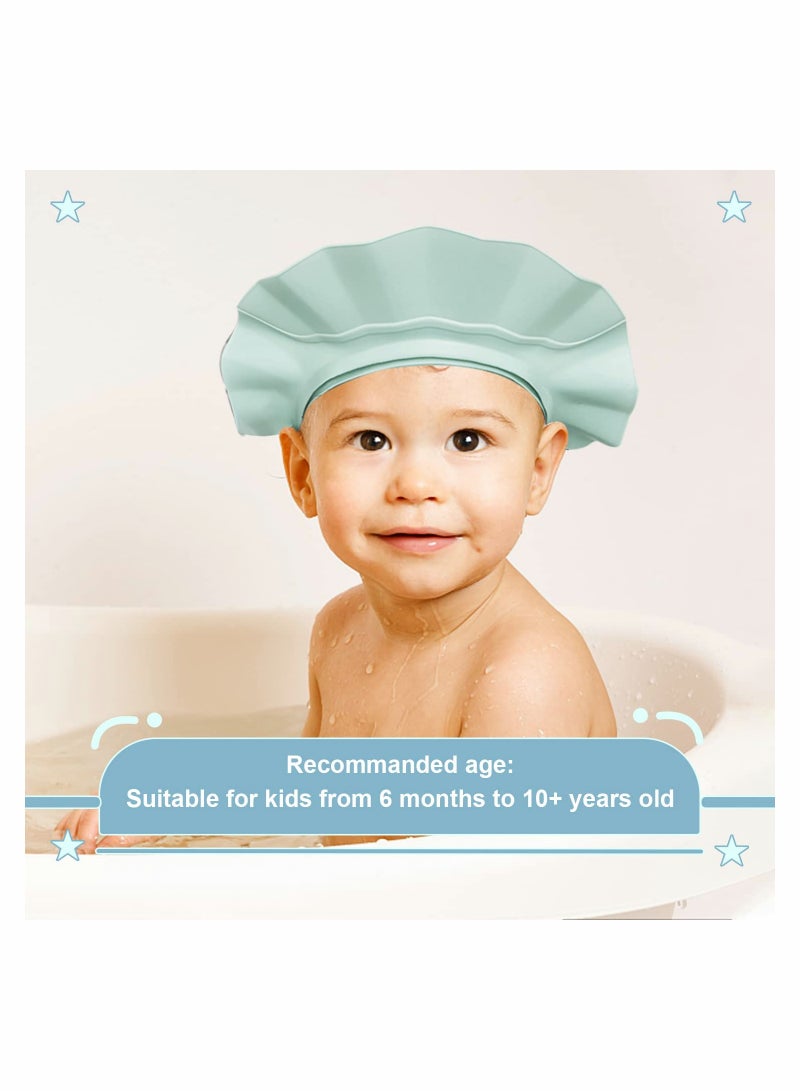 Adjustable Silicone Baby Shower Cap Eye Ear Protection Bath Visor for Infants Toddlers Kids Blue - Image 3