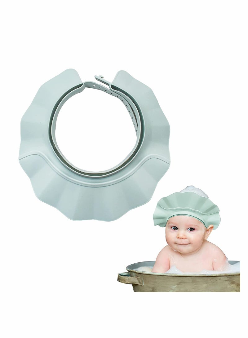 Adjustable Silicone Baby Shower Cap Eye Ear Protection Bath Visor for Infants Toddlers Kids Blue - Image 1