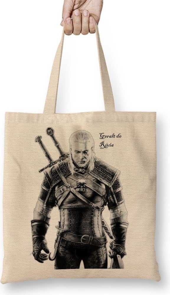 Baskı Dükkanı Print Shop The Witcher 3 Tote Bag Long Handle