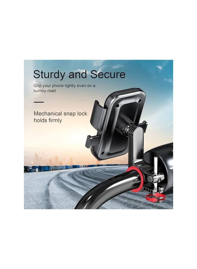 Green Tiger Motorcycle Phone Mount, Bike Phone stand, One Hand Operation and 360 Rotatable Phone Holder for Motorcycle and ATV Scooter, Compatible with "4.7-7.2", (Handlebar Version) - Image 4