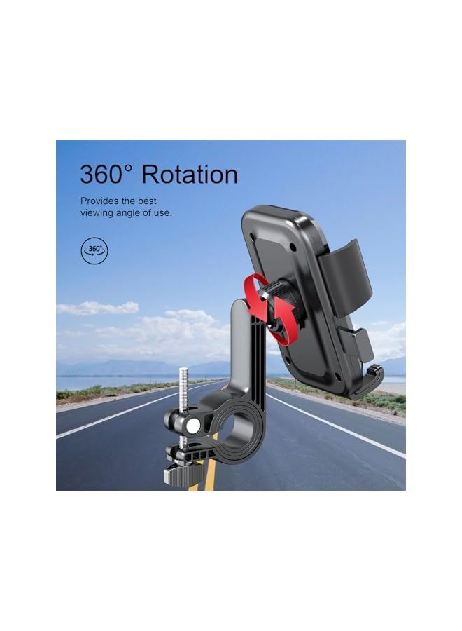 Green Tiger Motorcycle Phone Mount, Bike Phone stand, One Hand Operation and 360 Rotatable Phone Holder for Motorcycle and ATV Scooter, Compatible with "4.7-7.2", (Handlebar Version) - Image 3