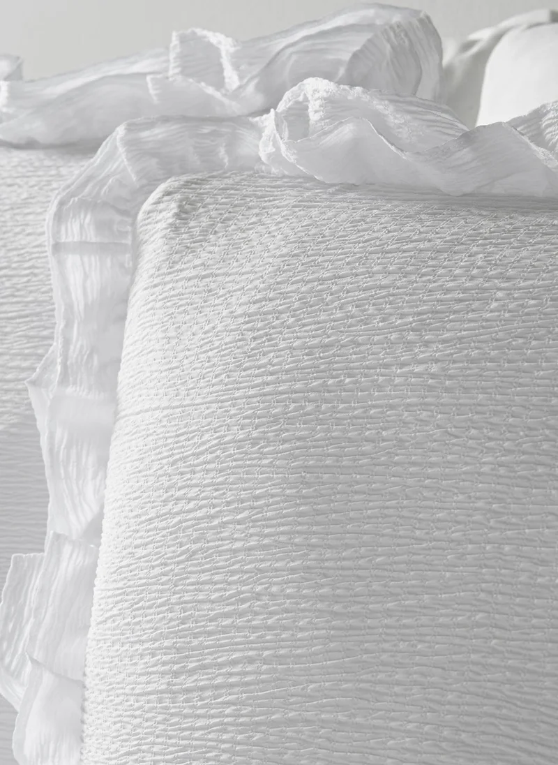 ماتلان White Frill Textured Duvet Set