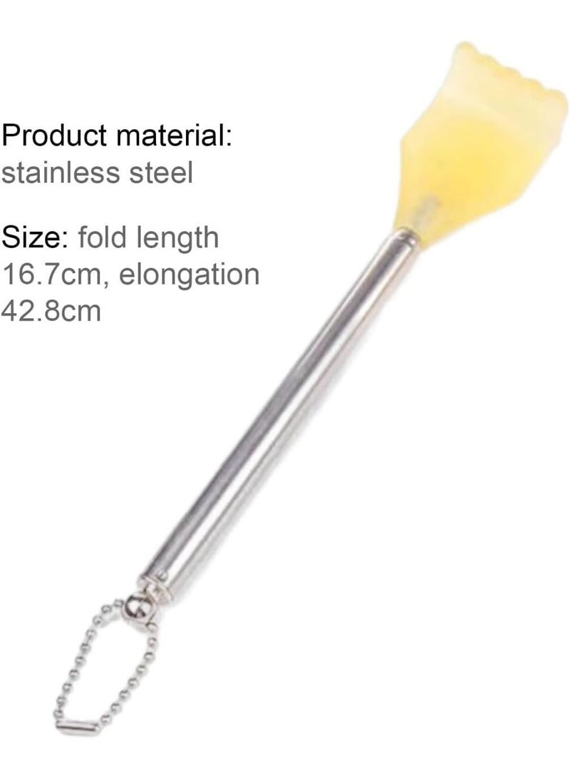 2PCS Small Extendable Stainless Steel Back Scratcher, Claw Shape Manual Back Scraper Portable Body Massage Tool For Home Travel - Image 4