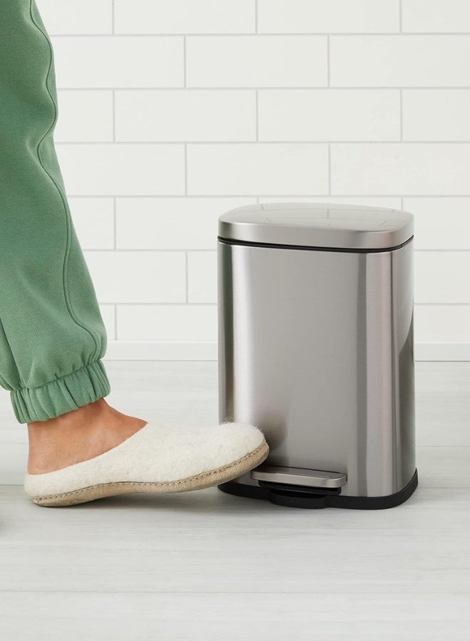 Chase Up Rectangular Kitchen Bin With Steel Bar Pedal, Soft-Closing Mechanism For Home and Office Use, 30 Litre/7.9 Gallon, Satin Nickel Finish - Image 2