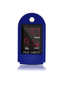 AccuMed CMS-50DL Fingertip Pulse Oximeter Blood Oxygen SpO2 Sports and Aviation Fingertip Monitor w/Carrying case, Lanyard Silicon Case & Battery (Blue)  - Image 2
