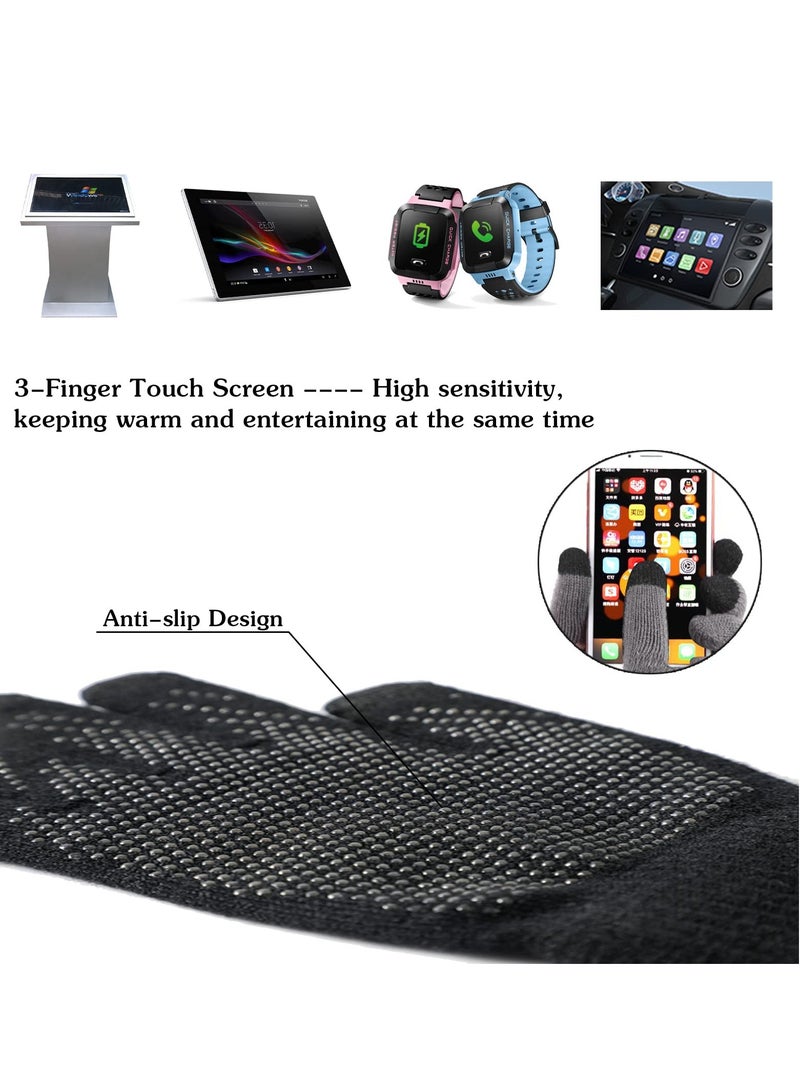 مجموعة من 3 قطع من قبعات الشتاء والقفازات ووشاح للرجال والنساء وقبعات التزلج وقفازات شاشة اللمس وقبعات متطابقة للأزواج والنساء باللون الأحمر - Image 4