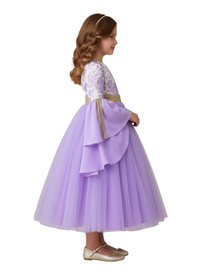 D'Daniela D' Daniela - Purple Blossom Jalabiya Dress - Purple - Image 3