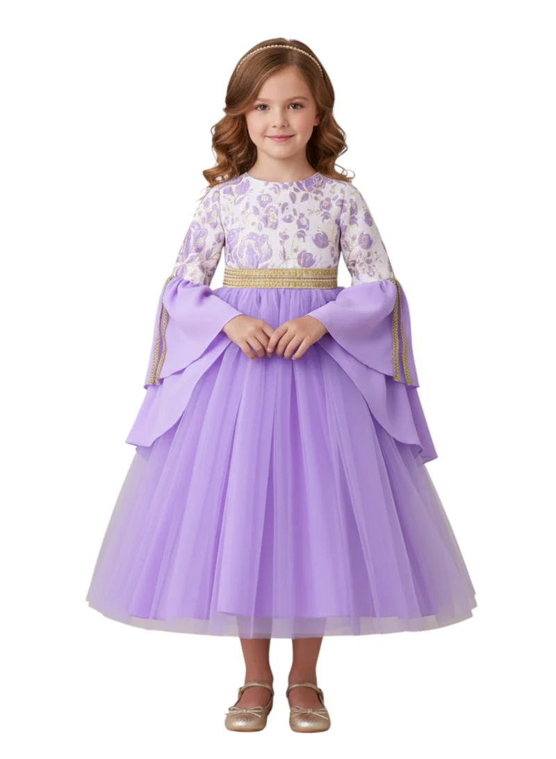 D'Daniela D' Daniela - Purple Blossom Jalabiya Dress - Purple