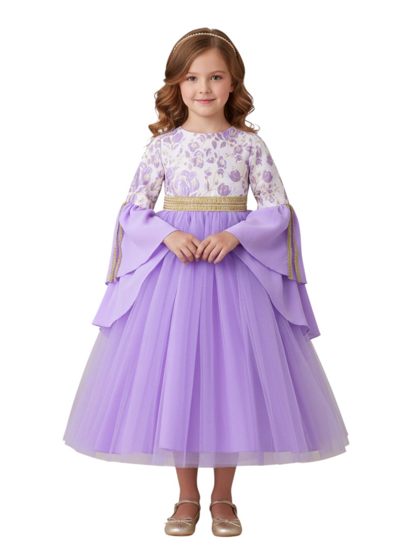 D'Daniela D' Daniela - Purple Blossom Jalabiya Dress - Purple - Image 1