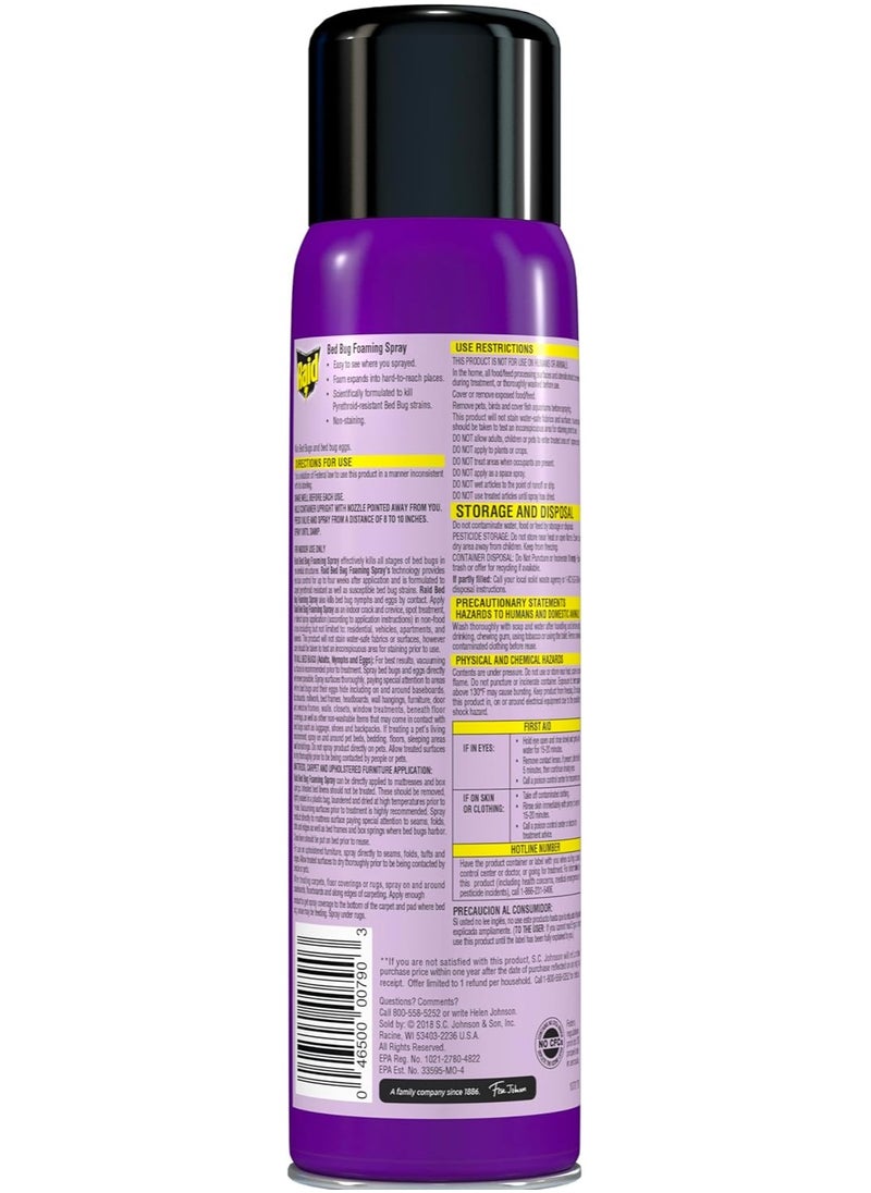 RAID - Raid Bed Bug Foaming Spray, Kills Bed Bugs and Their Eggs, for Indoor Use, Non-Staining, Keeps Killing for Weeks, 16.5 oz - Image 1