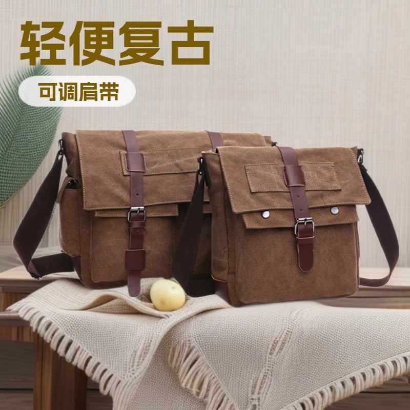 New Men'S Korean Style Canvas Bag Men'S Bag Practical Business Shoulder Bag Casual Crossbody Bag Student Schoolbag - Image 2