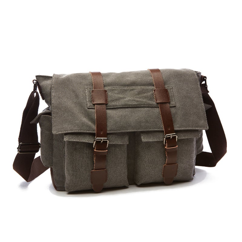 New Men'S Korean Style Canvas Bag Men'S Bag Practical Business Shoulder Bag Casual Crossbody Bag Student Schoolbag - Image 1