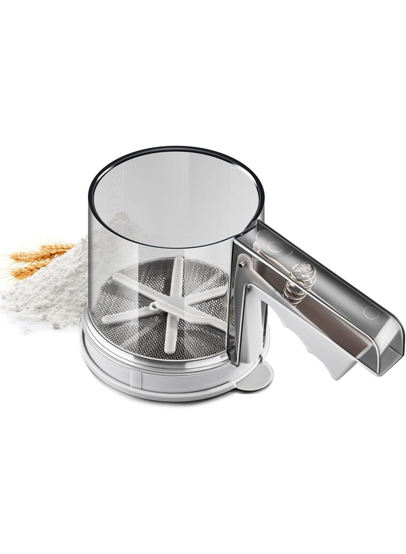 Arabest 3-Piece Stainless Steel Flour Sifter Set - Double-Layer Baking Sieve for Flour, Powdered Sugar & Dry Ingredients, Handheld Strainer with Fine Mesh - Essential Baking Tools for Home & Kitchen - Image 1
