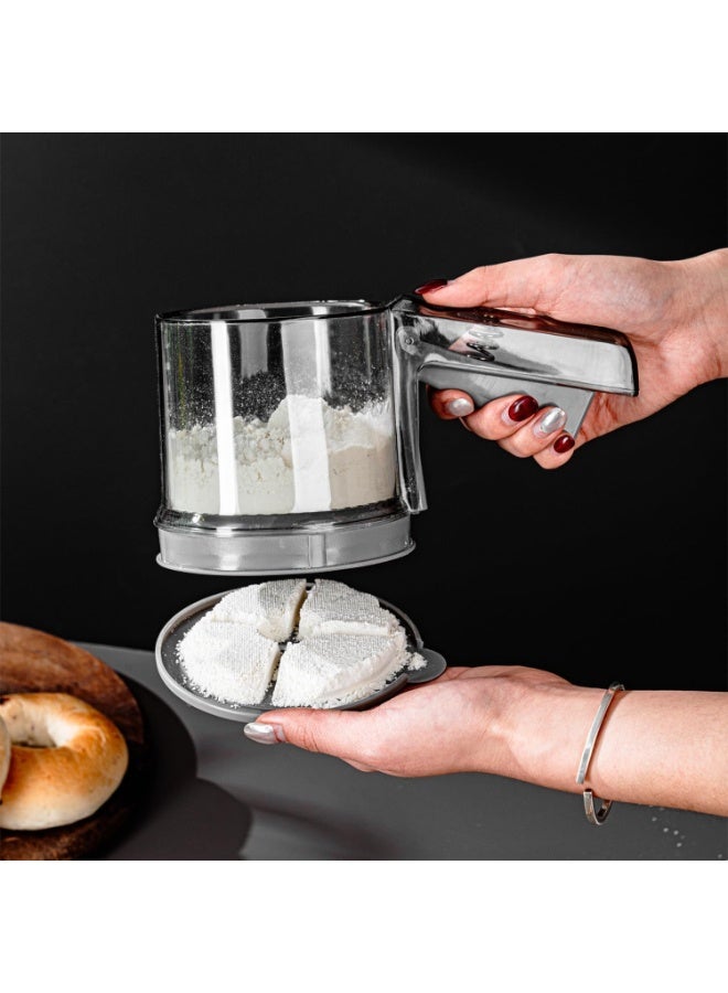 Arabest 3-Piece Stainless Steel Flour Sifter Set - Double-Layer Baking Sieve for Flour, Powdered Sugar & Dry Ingredients, Handheld Strainer with Fine Mesh - Essential Baking Tools for Home & Kitchen - Image 3