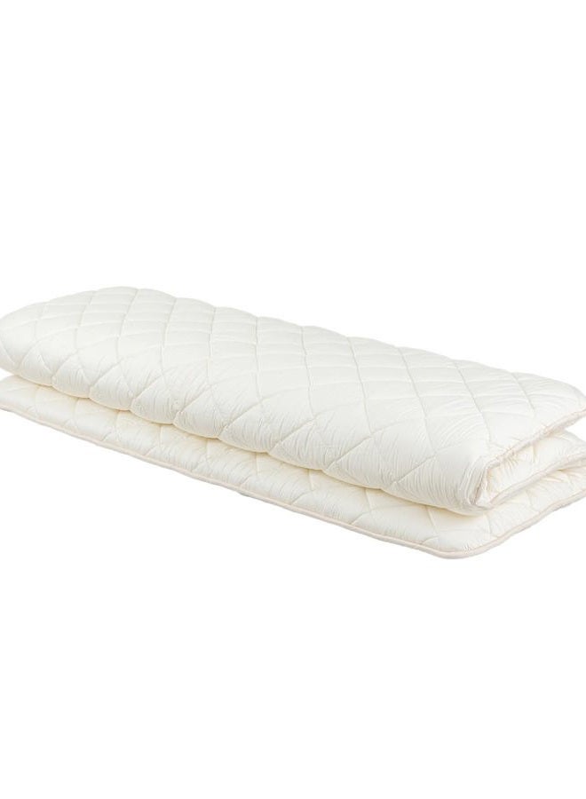 FULI Japanese Futon Mattress, Foldable & Portable Floor Lounger Bed, Roll Up Sleeping Pad, Shikibuton, Made in Japan (White, Queen) - Image 1