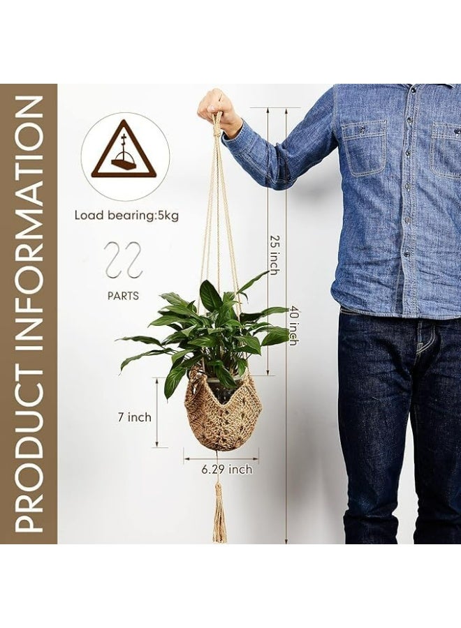 سجن سفما 2 حزمة اليوت الكريشي طويل معلق النبات ل3 بوصة إلى 12 بوصة الأواني ، ماكرام حبل حامل النبات مع S على شكل خطايات للديكور المنزلي - Image 4