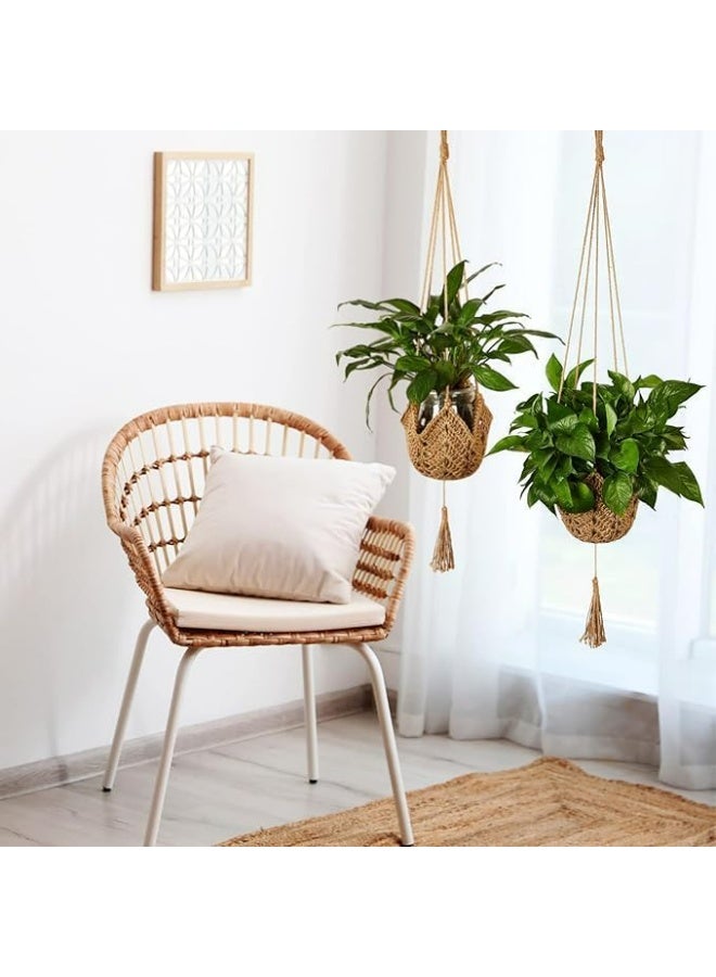 سجن سفما 2 حزمة اليوت الكريشي طويل معلق النبات ل3 بوصة إلى 12 بوصة الأواني ، ماكرام حبل حامل النبات مع S على شكل خطايات للديكور المنزلي - Image 3