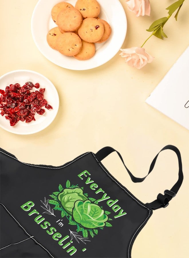 LEVLO Brussels Sprout Kitchen Apron Every Day I'm Brusselin Kitchen Apron Vegetable Kitchen Apron Vegetarian Gift for Men Women(I'm Brusselin) - Image 5
