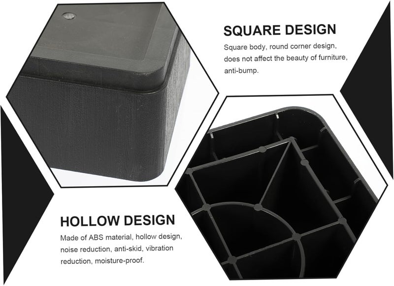 PRETYZOOM 4pcs Bed Riser Pads High for Full Bed Heavy Duty Furniture Risers Rubber Slip Base Table Couch Sofa Foot Pads - Image 5