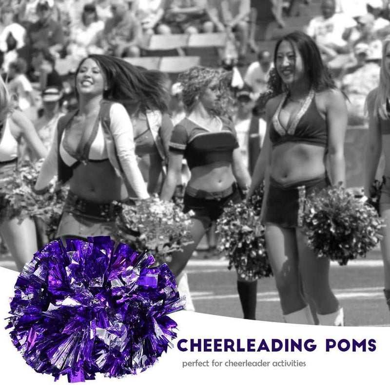 woobles Cheerleading Pom Poms, Plastic Cheerleader Aerobics Pom Poms Pompoms Great for School Sports Competition/Dance Party (1 Pair/Set) - Image 5